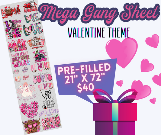 Valentine 21x72" Gang Sheet